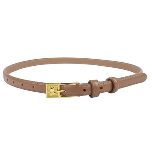 Belts for women, Waist Belt Women's Waist Belts Pure Cowhide Belts Casual Fashion Simple Dress Belt Adjustable Pin Buckle(Caramel)