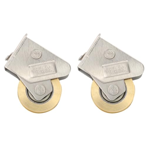 Gadpiparty 2 piezas Rodamiento de Rueda para Puerta Corredera con Polea de Cobre y Inoxidable Montaje Duradero para Ventana y Puerta Deslizante Uso y Reducción de Ruido