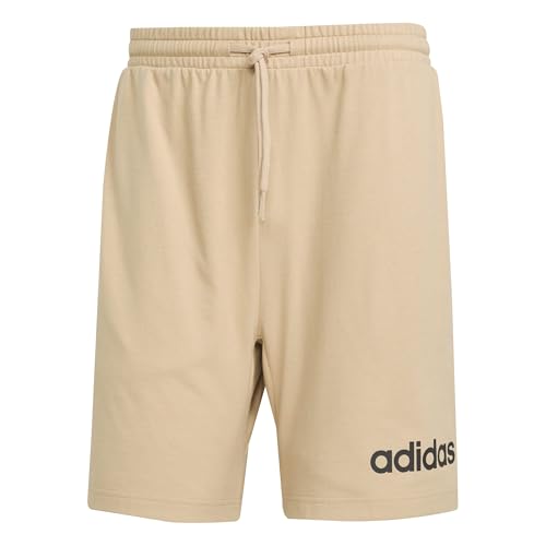 adidas Uomo Essentials Linear Single Jersey Short, Warm Sandstone/Black, S