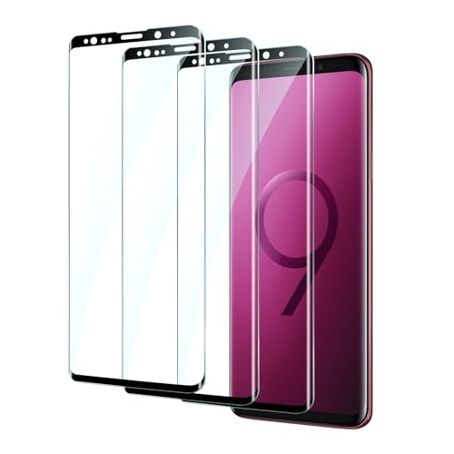 CYYAGE 3 Pack for Samsung Galaxy S9 Screen Protector Tempered Glass, 3D Protection Film 9H Hardness, Scratch Resistant, Case Friendly