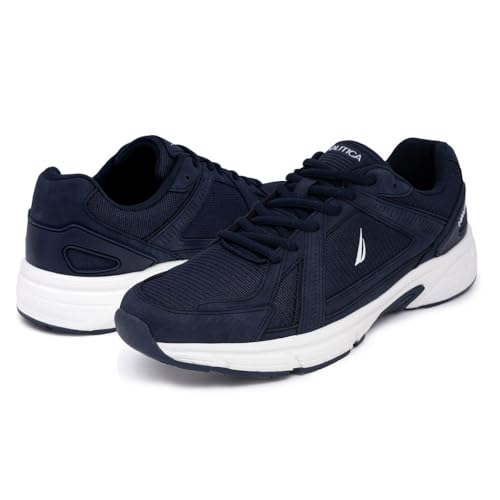 Image of Nautica Mens Running Sneakers Sport Fashion Lace-Up Athletic Soft Shoes for Gym Tennis Men - Cushioned, Breathable, Lightweight & Comfortable