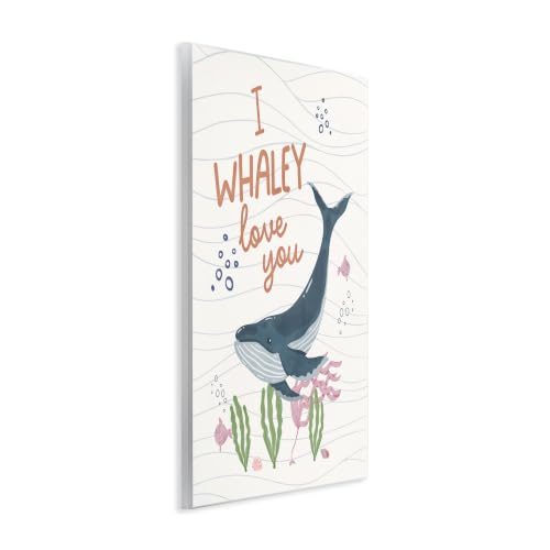 Image of Whaley Love You Quirky Ocean, 10 x 15 Inch Mounted Print on Wall Plaque