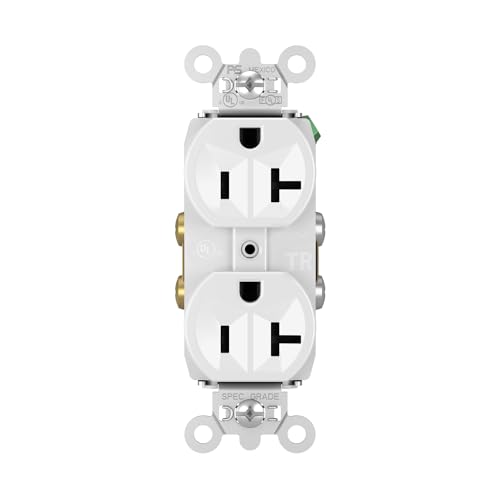 Legrand Pass & Seymour TR5362WCC12 20 Amp Tamper Resistant Construction Specification Grade Duplex Receptacle Outlet, Back and Side Wire, White (1 Count)