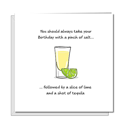 SWIZZOO Funny Tequila Birthday Card for Him or Her - brother, son, sister, daughter, make friend or female friend - Humorous/Humor and amusing. Handmade