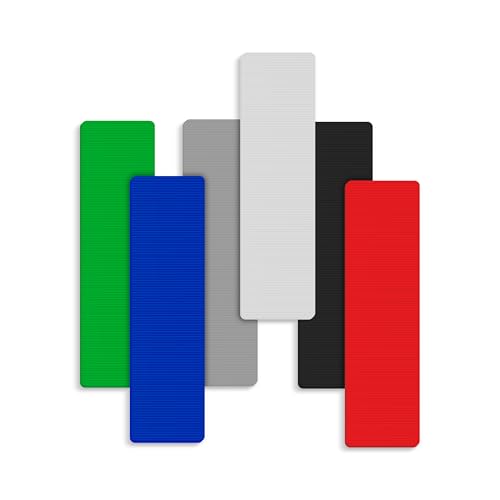 Evoges 28mm x 100mm Flat Plastic Glazing Packers (1-6mm) Durable Shim Spacers for DIY Home Improvement Window and Door Frame Installations (Mixed Pack of 42)