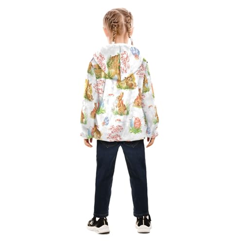 OTVEE Spring Easter Rabbits Eggs Kids Hoodie Jacket Fall Spring Full Zip Warm Outwear Coat4