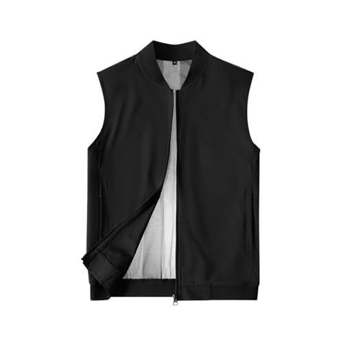 Men's Lightweight Vest Breathable Sleeveless Outdoor Work Cooling Waistcoat Jackets for Travel Hiking Running with Pockets