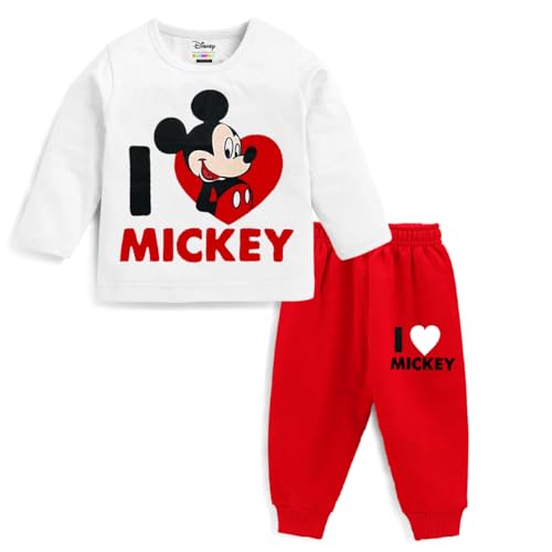 Image of Kuchipoo Disney Boys Regular Fit Cotton T-Shirts and Pyjamas Set