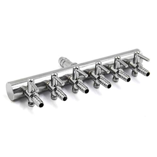 QMseller Stainless Steel Aquarium Fish Tank 6 Ways Air Flow Splitter Lever Control Valve QMseller Stainless Steel Aquarium Fish Tank 6 Ways Air Flow Splitter Lever Control Valve