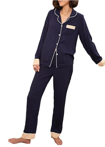 Pyjama ensemble 2 pièces respirant à manches longues pour des nuits douces