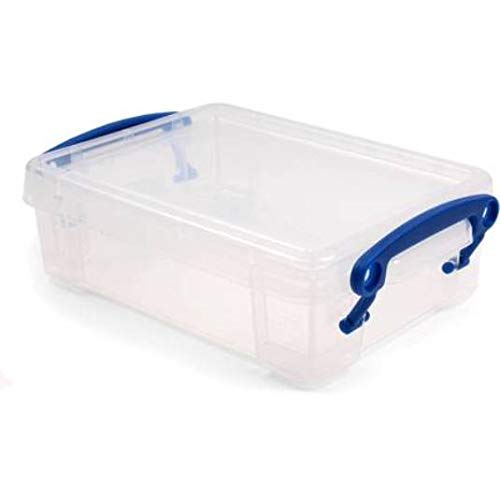 6 x 0.35 Litre Really Useful Box Storage Boxes with Lids, Transparent
