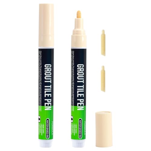 Set di 2 penne per fughe per piastrelle, colore beige,