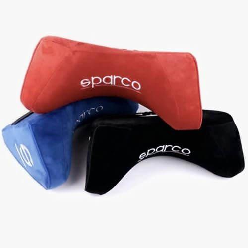 Image of Sparco Neckrest Pillow Universal Comfortable Head-Rest Neck-Rest Pillow Adjustable Cervical Universal, Blue, 1 piece