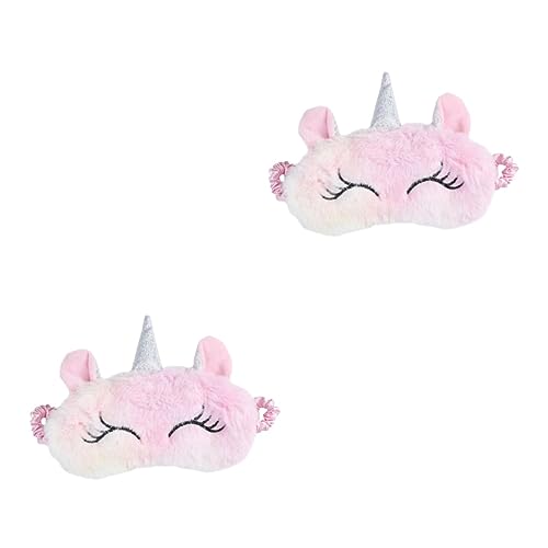 LckCryspho 3Dアイパーティー用スリーピングマスク ミニクマぬいぐるみ ホワイト色 旅行ホテル用 (19.5*8.5cmx2pcs)