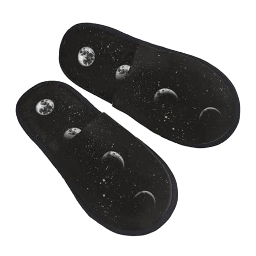 Moon Phases Slippers for Women Fuzzy House Shoes Anti-Skid Indoor Slipper Gifts for Women Mom Ladies