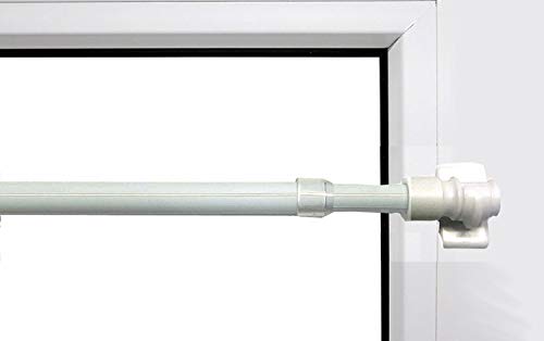 Nodeko Gardinenstange 12 mm Cafehausstange Scheibengardinenstange ausziehbar 85-135 cm Universal zum kleben oder anschrauben (Weiss) Cover