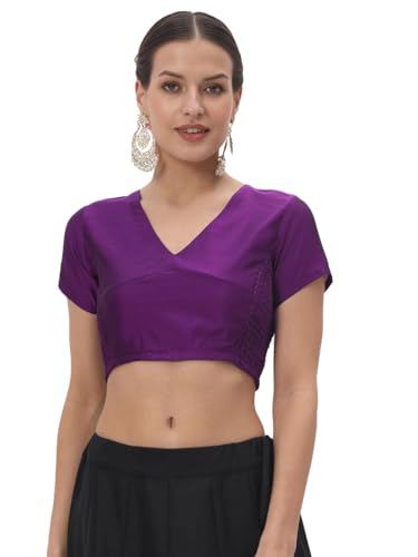 Image of studio rasa Women's Silk Blend Stretchable Blouse for Festive Wedding Party