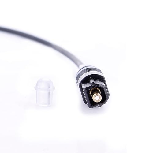 REY Cable de Fibra Óptica de 1 Metro, Audio Digital Toslink de 3 mm Conectores Bañados en Oro Aislante de Gran Grosor