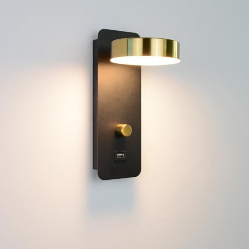 Lampe murale orientable à 300 degrés LED 9W et chargeur USB C noir - 6