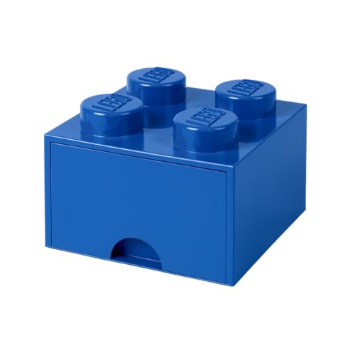 LEGO Brick with 1 Drawer With 4 Knobs, in Blue
