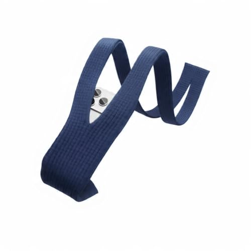 Image of iPhone Pocket Features a Singular 3D-Knitted Construction Designed to fit Any iPhone a Beautiful Way to wear and Carry nitted Scarf with Contrast Stripe Detail, Unisex, (Blue) (Long)