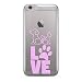 Produktbild Finoo Handyhülle - Schutzhülle kompatibel mit iPhone 6/6S - Hardcase-Bumper - Transparent, Ultra-dünn & leicht - Love Pfote rosa