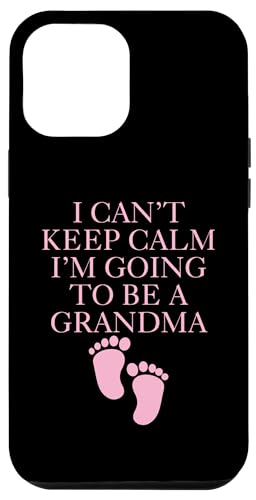 iPhone 13 Pro Max Girls Baby Shower Pink Footprints Keep Calm For Grandma Case