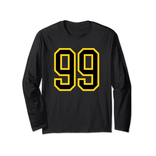 Número de camiseta # 99 de cumpleaños amarillo y negro número deportivo 99 Manga Larga
