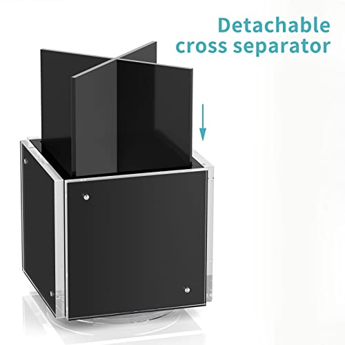 HIIMIEI Acrylic Picture Frames for Desk, Magnetic Photo Cube Pen Holder 4x4 - Image 4