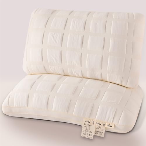 Almohada algodón blanca 73.6x48.3 cm ergonómica miniatura 7