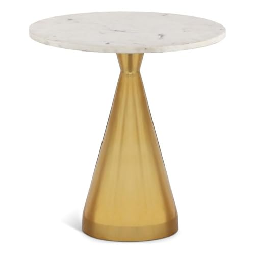 Meridian Marble & Gold Accent Table