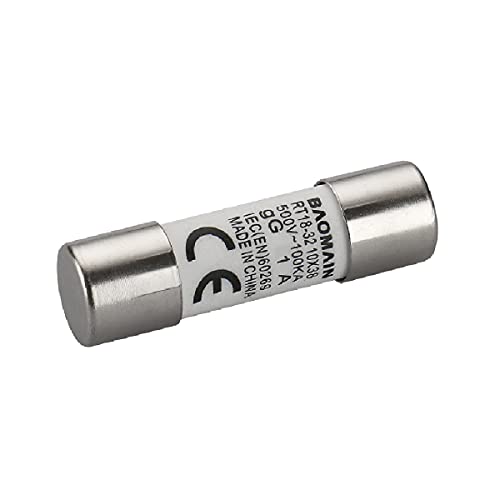 Baomain RT18-32 1A Fuse Link Rt18-32 (Ro15 Rt14 Rt19) Cylindrical Ceramic Tube 10X38Mm 500V 1A Ce Listed Pack Of 10 thumb #2
