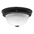 Facon 10'' RV LED Ceiling Light with Switch, Alabaster Glass Shape, Decorative 12V RV Dinette Light Fixture, 12Volts Interior Light for RV Motorhome Camper Trailer