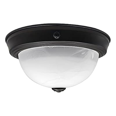 Facon 10'' RV LED Ceiling Light with Switch, Alabaster Glass Shape, Decorative 12V RV Dinette Light Fixture, 12Volts Interior Light for RV Motorhome Camper Trailer