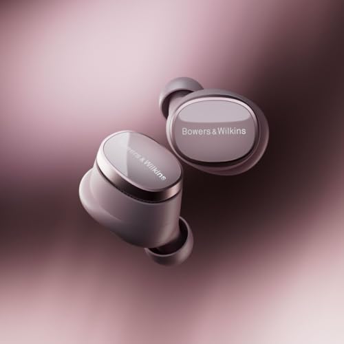 Image of Bowers & Wilkins Pi8 True Wireless Noise Cancelling Earbuds with Bluetooth aptX, 24-bit Wireless Connection, Audio Retransmission, and 6 Built-in Microphones - Pale Mauve