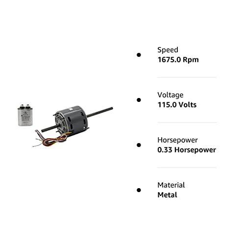 [D1092 Fasco Motor Oem Mania] D1092 Fasco Produced Motor (1468-3069, 7184-0156, 7184-0432) For Rv With A Capacitor - Ac Motor 1/3 Hp, 115 Volts, 1675 Rpm, 2 Speed, 3.4 Amps, Double Shaft #TOP6