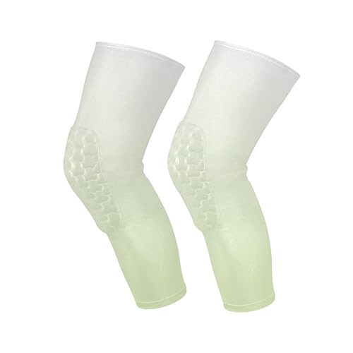 Gradient Fluorescent Yellow Sports Knee Pads Youth Volleyball Basketball Long Leg Sleeves Braces Compression Wrestling Youth/Kids & Adult Sizes