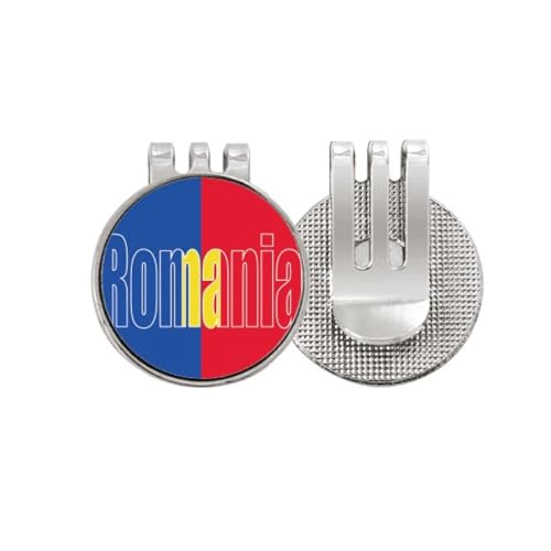Marcador de pelota de golf esmaltado con bandera rumana y acabado premium