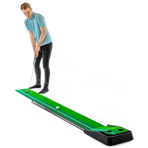 FORZA 10ft Dual Speed Putting Mat | Adjustable Golf Training Aid for Indoor & Outdoor Use – Realistic Surface with Two Green Speeds & Ball Return System