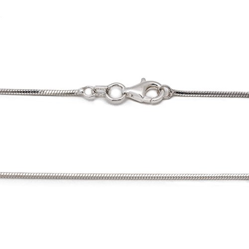 925 Sterling Silver 1Mm 8 Sided Snake Chain - Italian Necklace For Women - Lobster Claw Clasp - 18 Inch #TOP6
