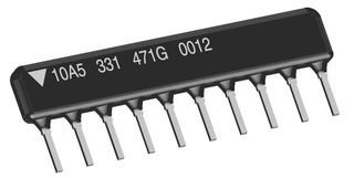 Resistor, Bussed Resistor Network, 8, 10Kohm, 2%, Sip - CSC09A0110K0GPA