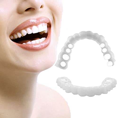 IITaozi Snap on Teeth Veneers Fake Teeth Smile Braces Cover The Imperfect Teeth for Make White Tooth Beautiful Neatr for Snap On Instant and Confidence Smile(2 Upper and 2 Lower
