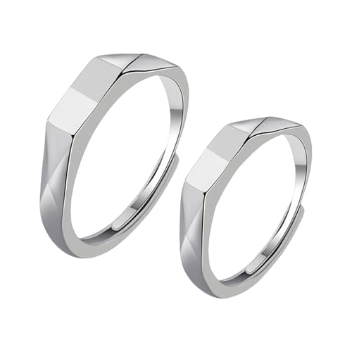 Cadeau de couple idéal avec cette paire d'anneaux argentés et projection secrète pour amoureux