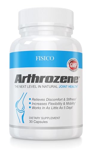 Arthrozene Joint Support Supplement - Promotes Mobility Flexibility and Comfort with Hyaluronic Acid Collagen Type II and Boswellia - 30 Capsules - Official Fisico Product