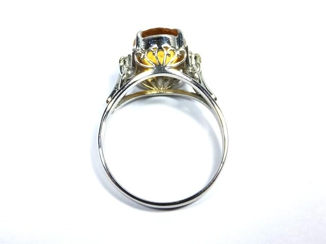 Amazon.co.jp: 56-1プラチナ 天然石 シトリン トパーズ ダイヤモンド  