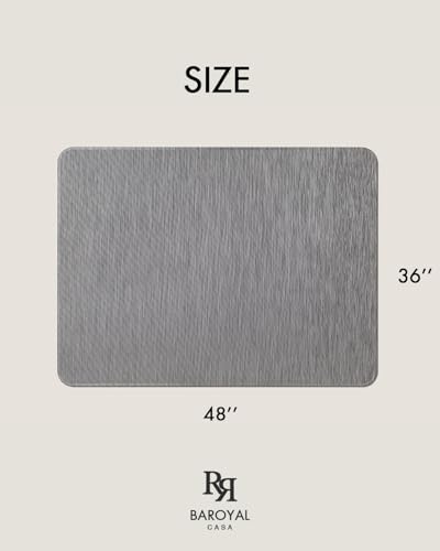 Image of Baroyal Office Chair Mat for Hardwood Floor Under Desk Computer Rolling Chair Mat for Wood /Tile Floor Non-Slip Heavy Duty Desk Rug PVC Plastic Hard Floor Protector 36 inch x 48 inch (Gray)