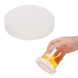 QUARKZMAN 500 Stück Auslaufsichere Becherdeckel-Einlagen 12 cm Runde Dichtungspapiere Einweg-Pappbecherdeckel Getränkeschutzdeckel Auslaufschutzfolien Für Getränke Milchtee Kaffee Weiß