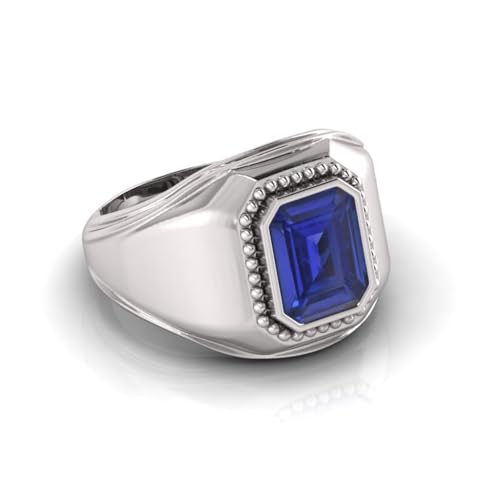 Bague saphir bleu naturel et panchdhatu de qualité joaillerie