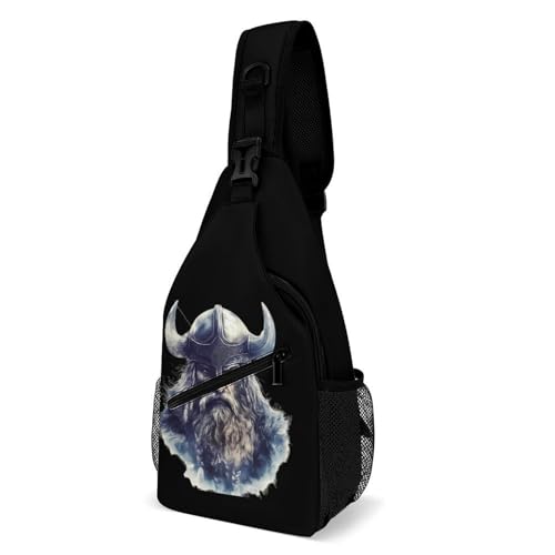 Valhalla-Viking Norse Mythology God Crossbody Sling Backpack Casual Chest Bag Fanny Pack for Women Men Travel Hiking
