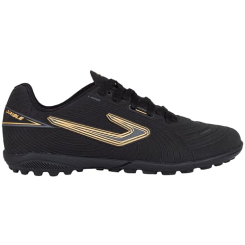 Chuteira Topper Society Drible VI Masculino Original (Preto e Dourado, BR, Adulto, Numérico, 42)